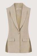 Zusss - Lang gilet met stretch - Soft Sand