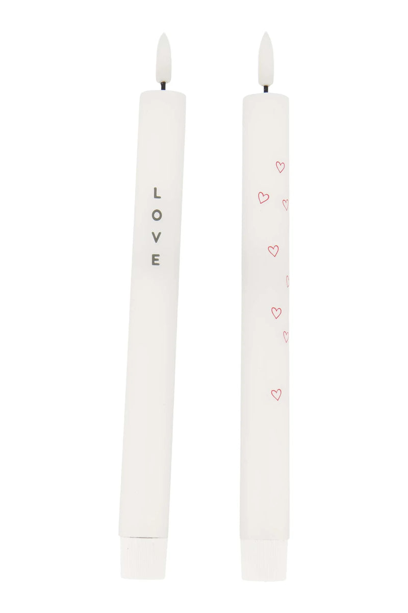 Zusss - Set Van 2 Ledkaarsen Love Wit/Groen/Rood