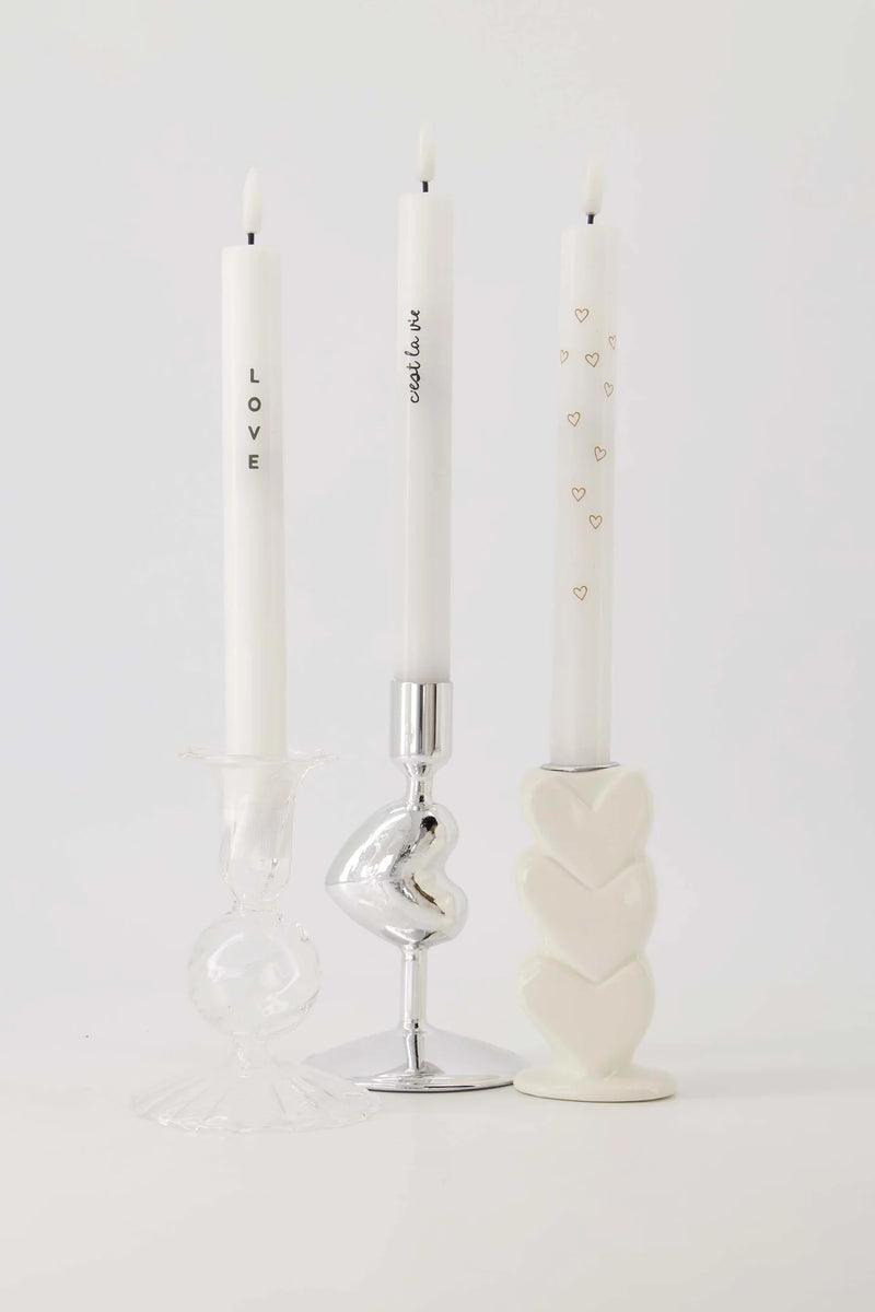 Zusss - Set Van 2 Ledkaarsen Love Wit/Groen/Rood