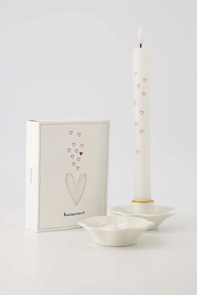 Zusss - Set Van 2 Ledkaarsen Love Wit/Groen/Rood