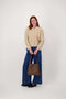 Zusss - Schoudertas Met Mooi Strap Detail + Make Up Tasje - Bruin