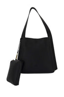 Zusss - Schoudertas Met Mooi Strap Detail + Make Up Tasje - Zwart