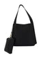 Zusss - Schoudertas Met Mooi Strap Detail + Make Up Tasje - Zwart