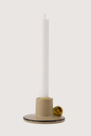 Zusss Kandelaar Keramiek Hartje - Zand/Goud