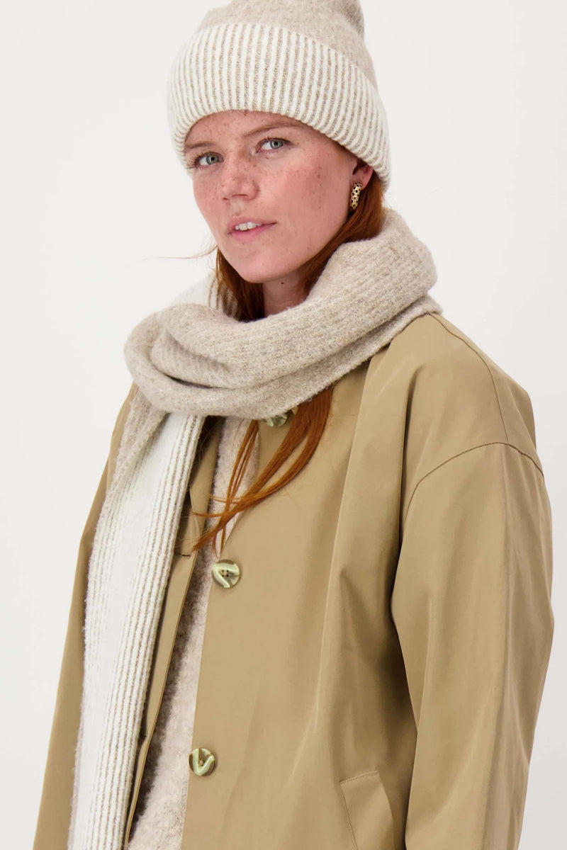 Zusss Gebreide Muts Met Tipping - Taupe