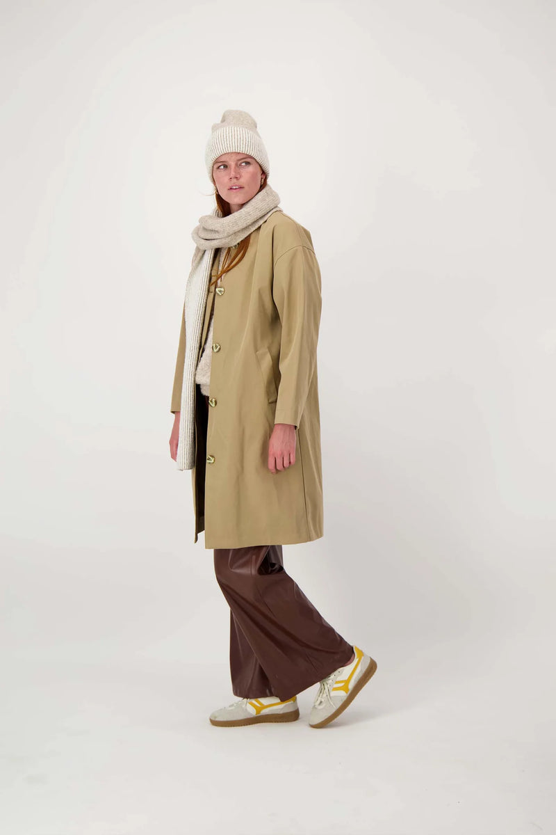 Zusss Gebreide Muts Met Tipping - Taupe