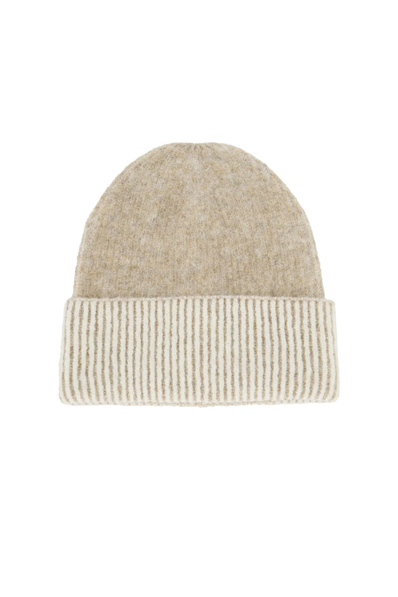 Zusss Gebreide Muts Met Tipping - Taupe