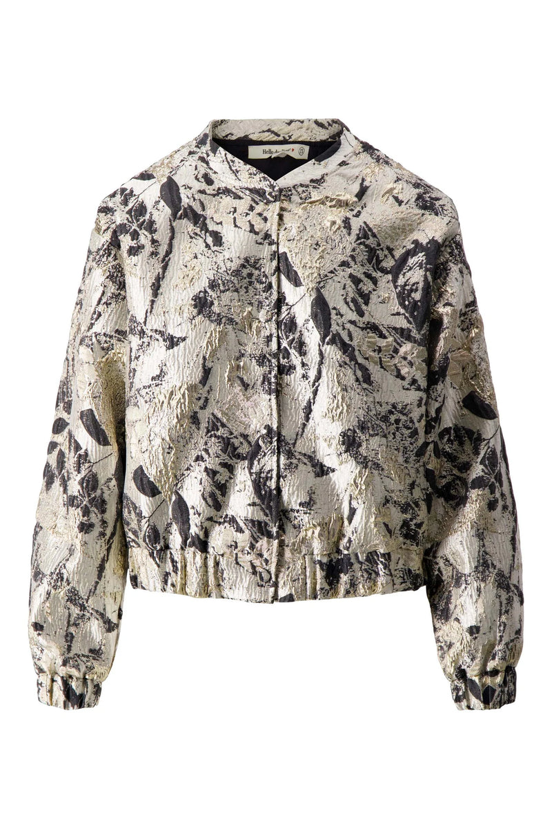 Zusss - Jacquard Glans Jasje - Beige/Goud