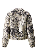 Zusss - Jacquard Glans Jasje - Beige/Goud