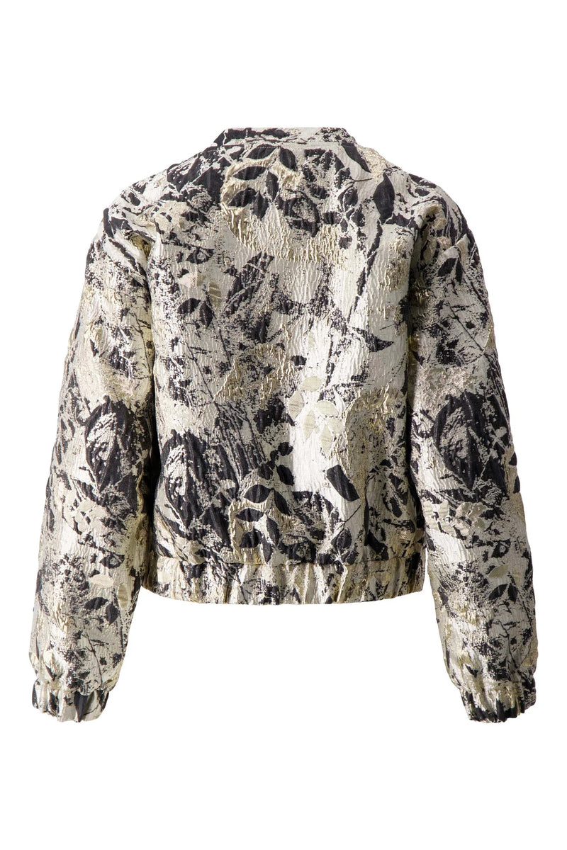 Zusss - Jacquard Glans Jasje - Beige/Goud