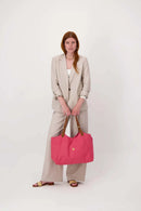 Zusss - Love Tote Bag Met Leren Details - Raspberry
