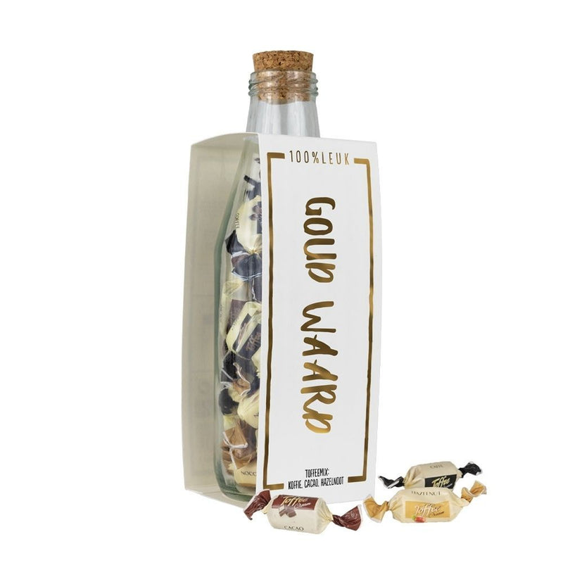 100% Leuk - Momenten fles - Goud waard - Toffee