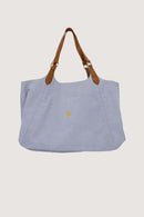 Zusss - Love Tote Bag Met Leren Details - Sky Blue
