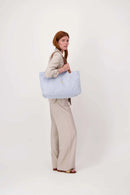 Zusss - Love Tote Bag Met Leren Details - Sky Blue
