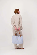 Zusss - Love Tote Bag Met Leren Details - Sky Blue
