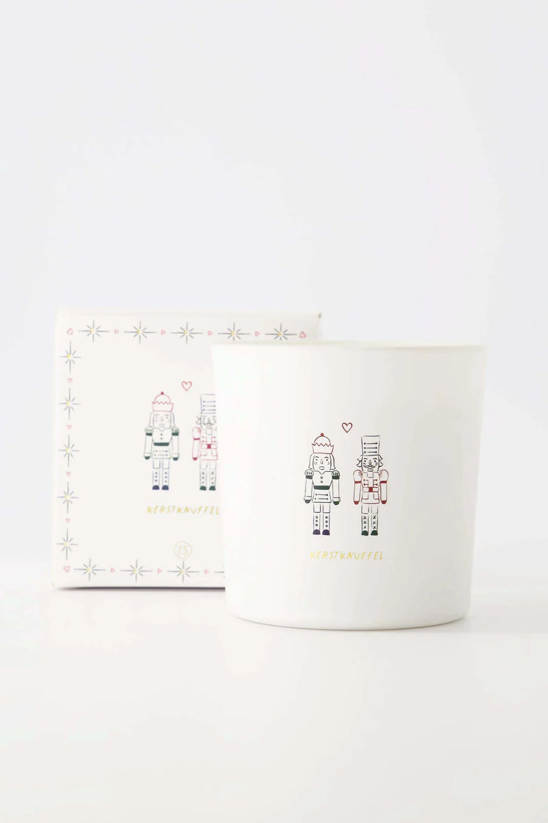 Zusss - Geurkaars Glas In Doosje Notenkrakers Kerstknuffel - Wit