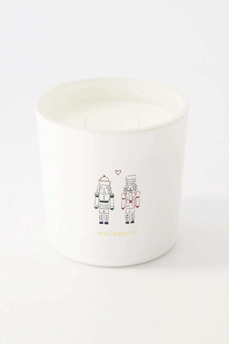 Zusss - Geurkaars Glas In Doosje Notenkrakers Kerstknuffel - Wit