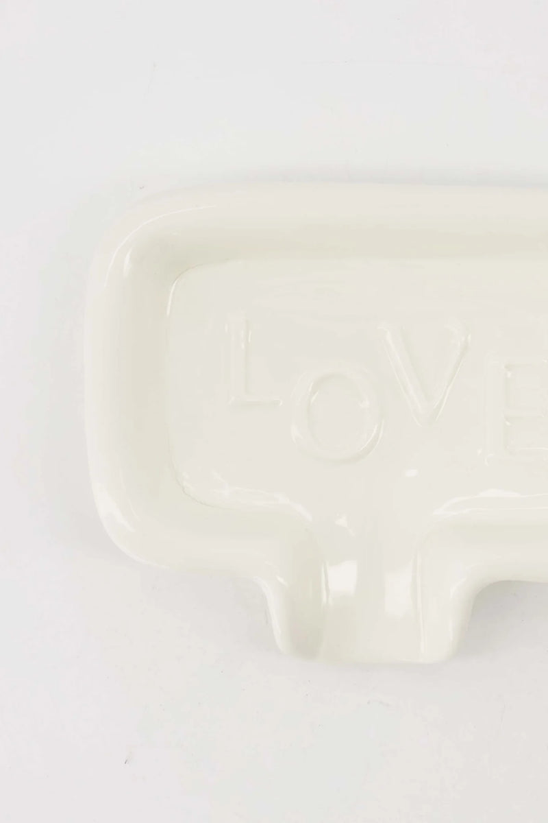 Zusss - Zeepschaaltje Keramiek Love - Wit