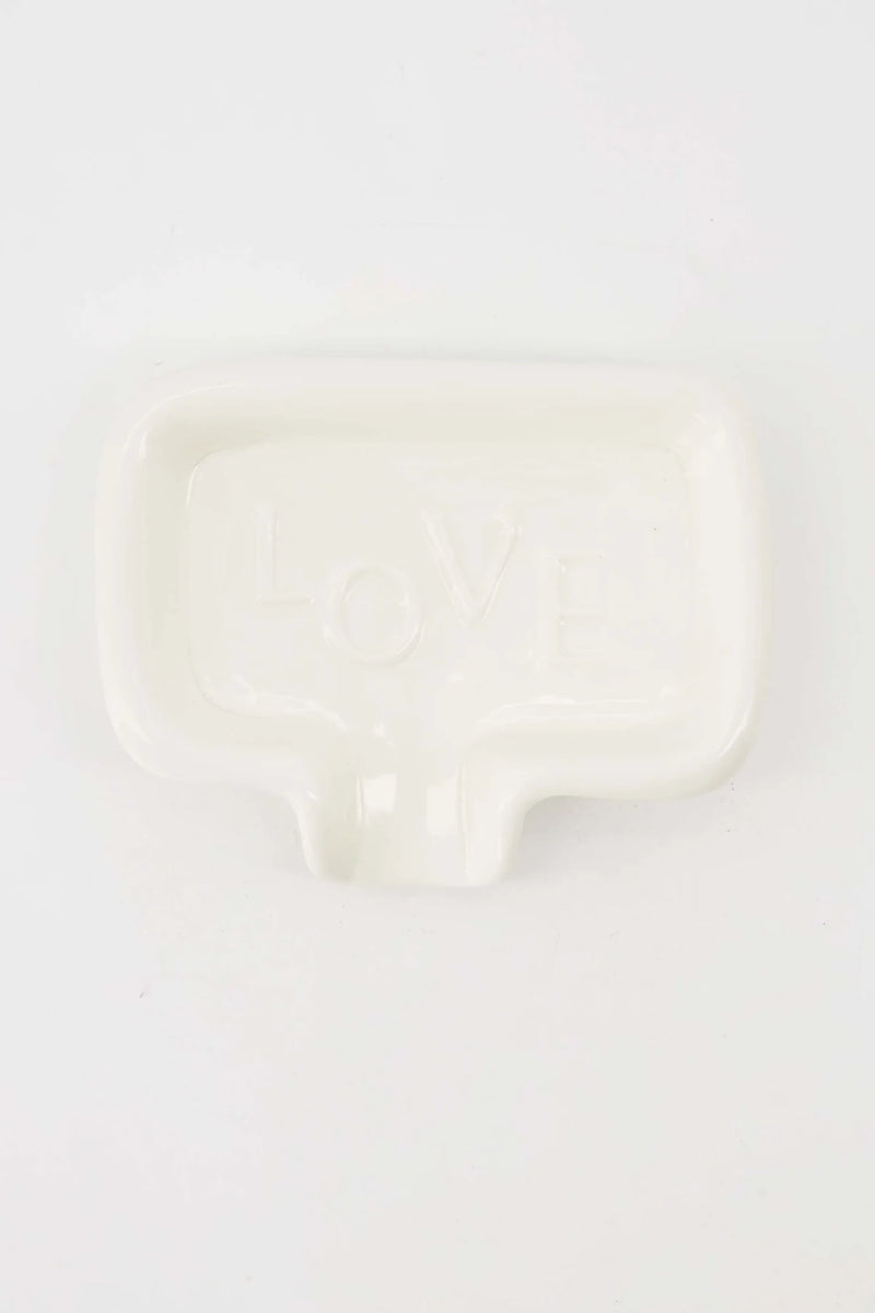 Zusss - Zeepschaaltje Keramiek Love - Wit