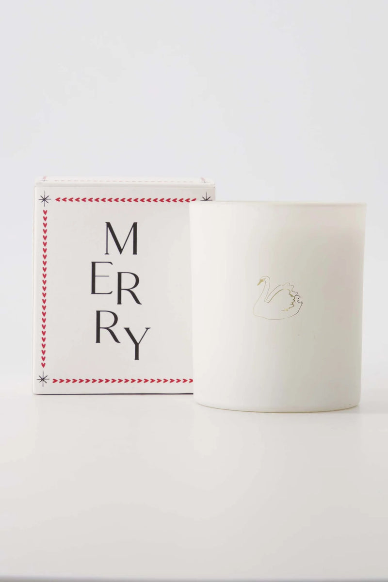 Zusss - Geurkaars Glas In Doosje Merry - Wit/Rood