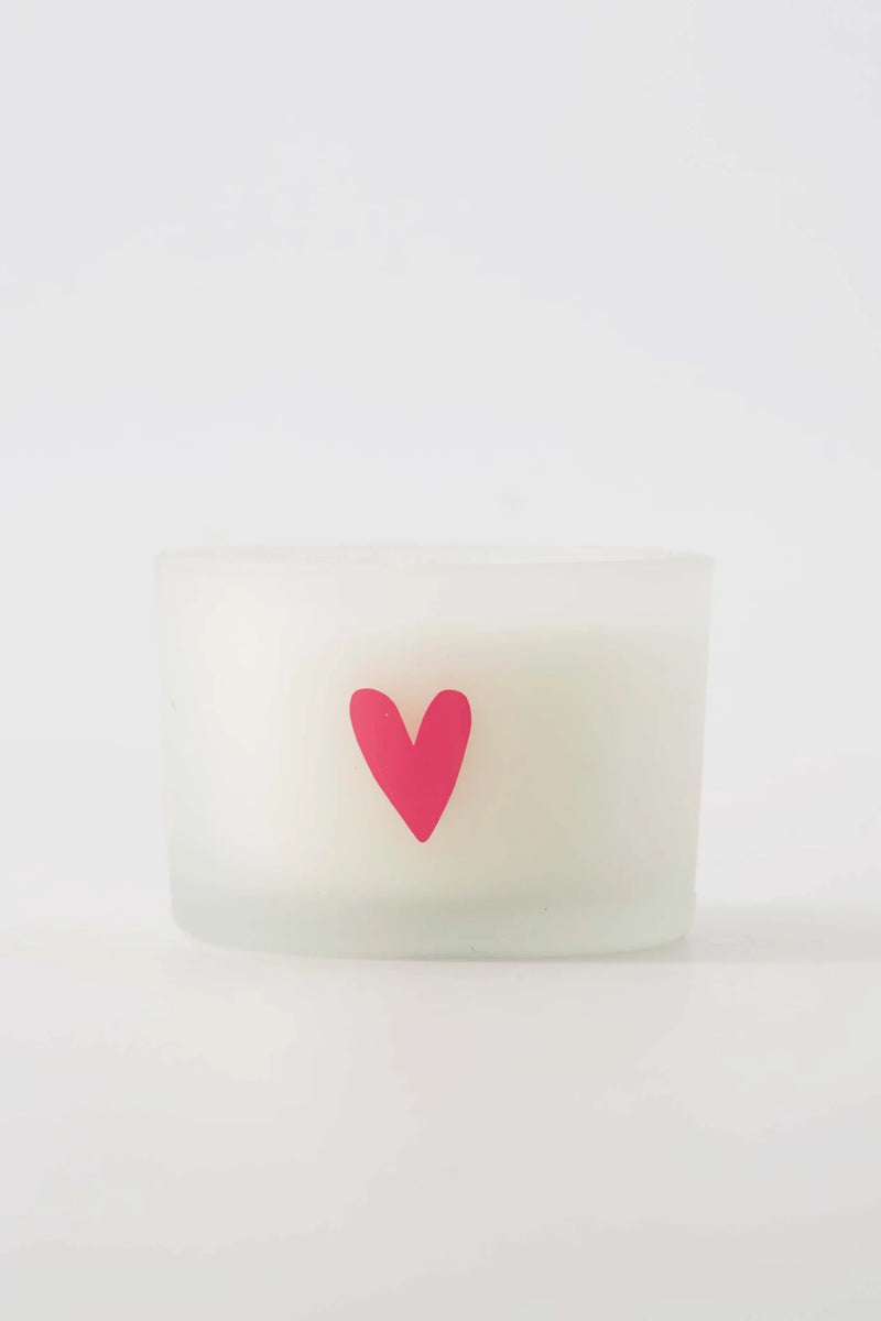 Zusss Geurkaarsje Glas Hartje Wit/ Roze