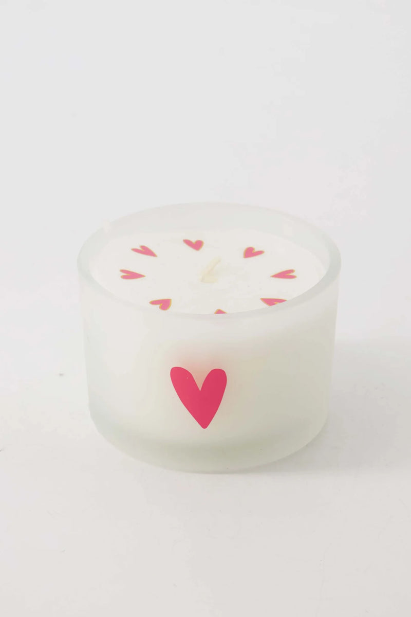 Zusss Geurkaarsje Glas Hartje Wit/ Roze