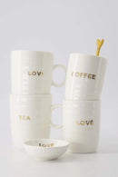 Zusss - Koffiemok Coffee - Wit/Goud