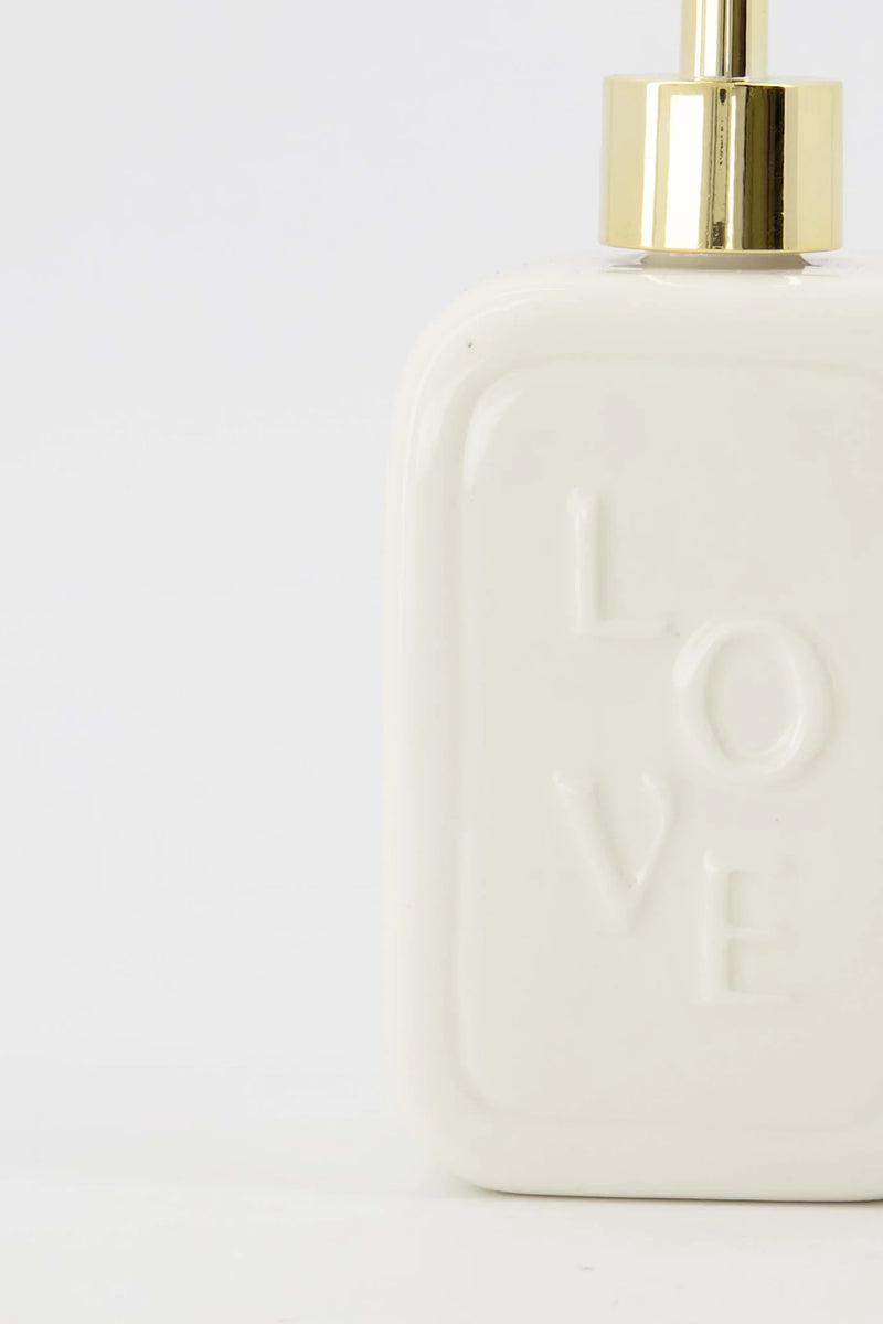 Zusss - Zeeppomp Keramiek Love - Wit/Goud