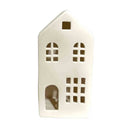 Home Society - Huisje met verlichting - Keramiek - Gebroken Wit
