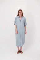 Zusss - Lange Blouse jurk - Silver Blue