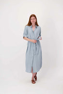 Zusss - Lange Blouse jurk - Silver Blue