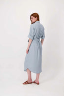 Zusss - Lange Blouse jurk - Silver Blue