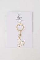 Zusss - Ansichtkaart Sleutelhanger Hartje - Wit/Goud
