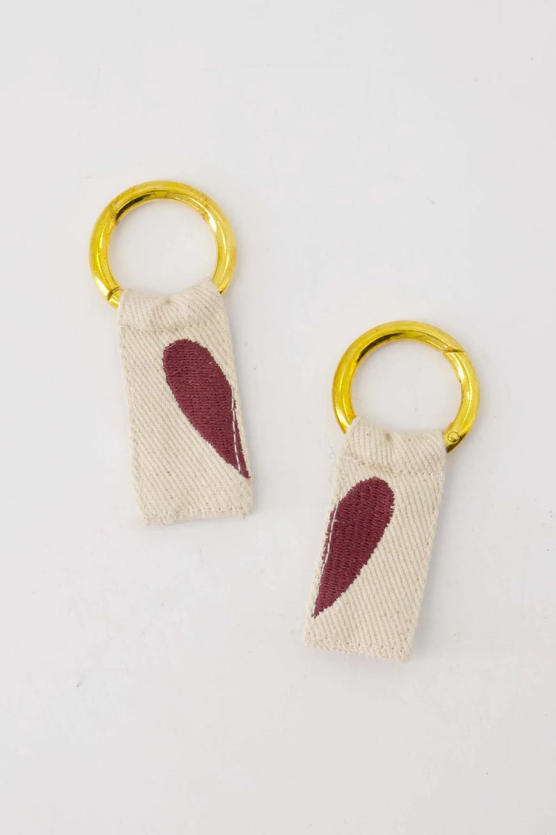 Zusss - Ansichtkaart Sleutelhangers Hart Wit/Rood