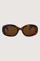 Zusss - Ovalen zonnebril met panter print - Incl koker