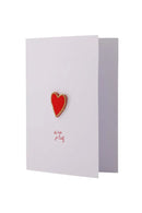 Zusss Wenskaart Hartje Broche - Wit/Rood
