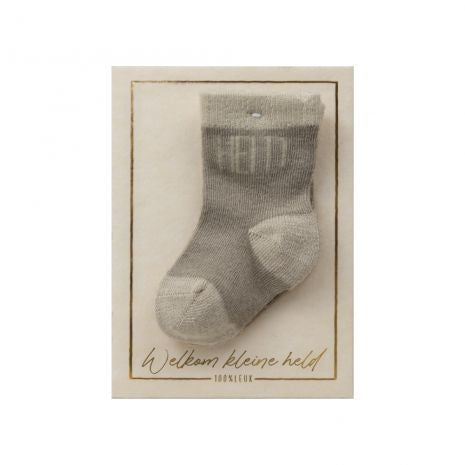 100% Leuk - Babysok op kaart - Held