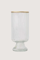Zusss Tafelvaas S Op Voet - Glas Ribbel