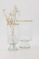 Zusss Tafelvaas S Op Voet - Glas Ribbel
