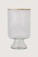 Zusss Tafelvaas M Op Voet - Glas Ribbel