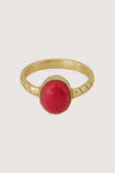 Zusss - Ring met Steen Verstelbaar - Raspberry