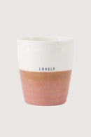 Zusss Koffiemok Lovely - Wit/Donkerroze
