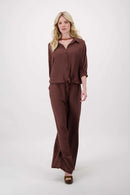 Zusss - Crepe Marocain Blouse - Bruin