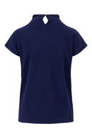 Zusss - Top met Aangeknipte Mouw in Structuur Materiaal - Summer Navy