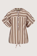 Zusss - Gestreepte Blouse Met Korte Mouw
