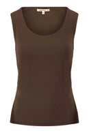 Zusss - Basic Singlet Met Stretch - Chocoladebruin