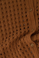 Zusss - Ajour vestje mouwloos - Warm Camel