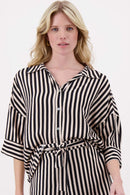 Zusss - Streep Blouse 1/2 Mouw - Soft Kit / Zwart