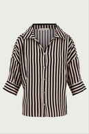 Zusss - Streep Blouse 1/2 Mouw - Soft Kit / Zwart