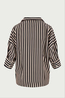 Zusss - Streep Blouse 1/2 Mouw - Soft Kit / Zwart